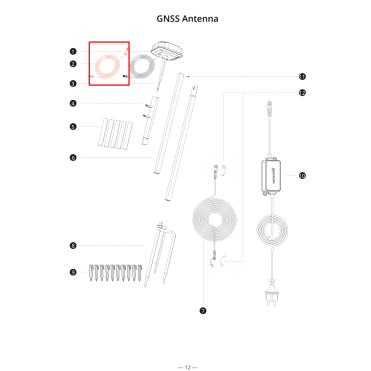 Segway Navimow Strømkabel GNSS Antenne - passer til i2 serien