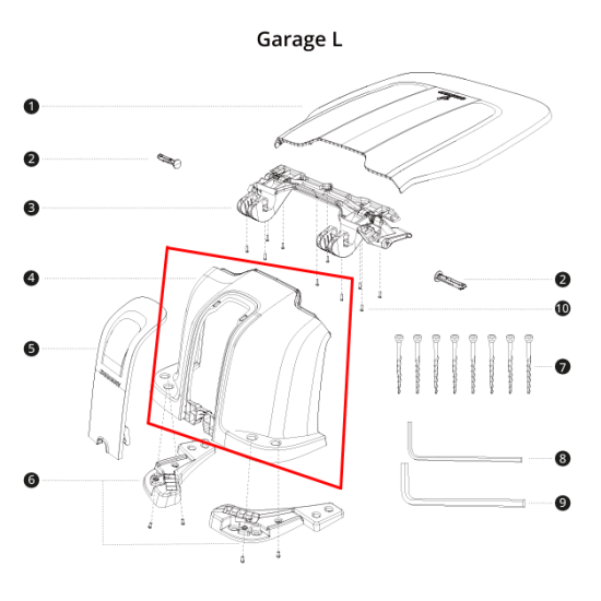 Segway Navimow Nedre Dæksel Garage - Passer på Garage M & L main product photo