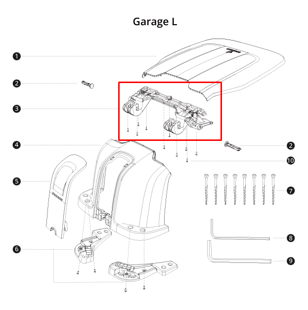 Segway Navimow Skaftbeslag Garage - passer til alle modeller