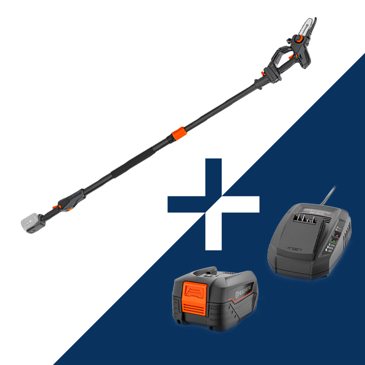 HUSQVARNA Aspire P5-P4A Håndsav og stang inkl. batteri lader Motorsav